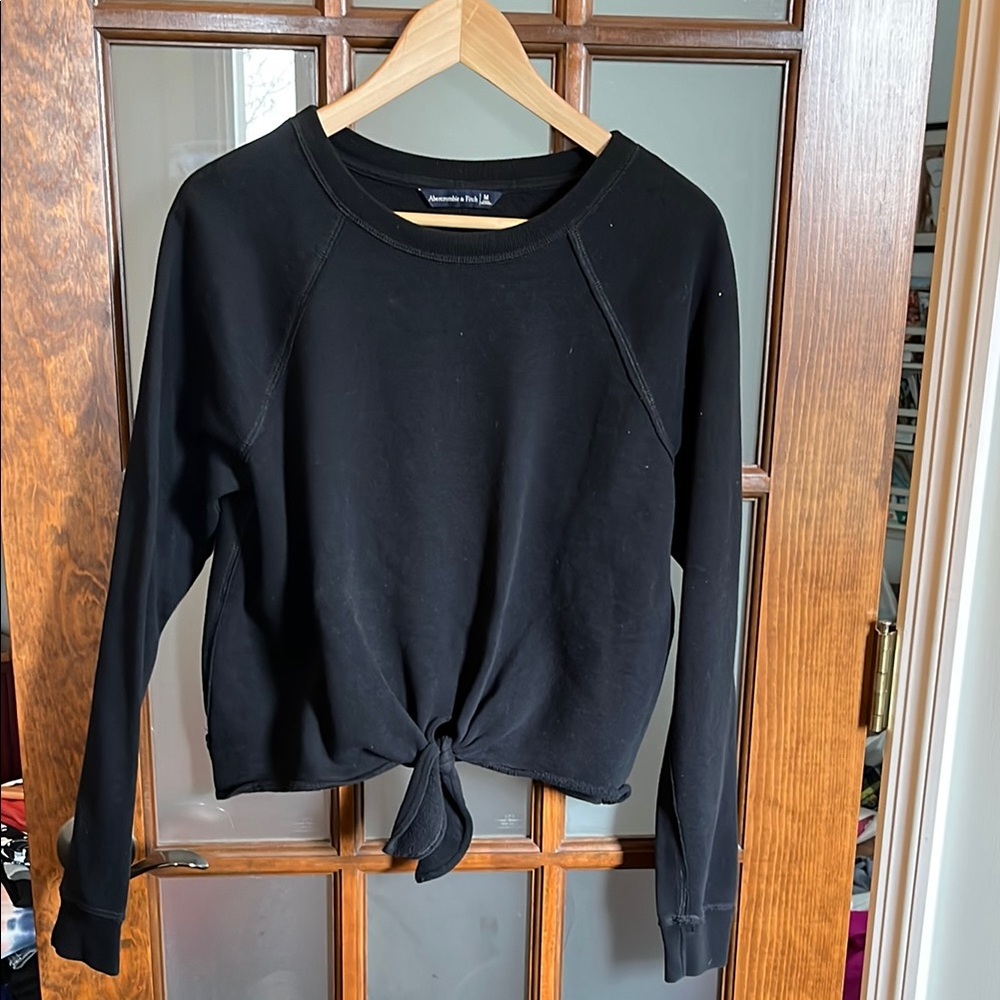 Women's Black Top with Tie Front